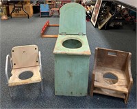 3 Antique Child’s Toilet Seats