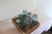 Quart and Pint Jars (Some Blue & Some Lids)