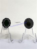 Green Emerald, Labardorite Rings size 6 German sil