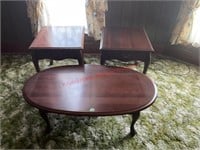 Oval Coffee Table &  Pair of End Tables