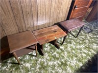 3 Assorted End Tables- Rough