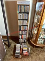 DVD Player, Shelf Full of Assorted CDS