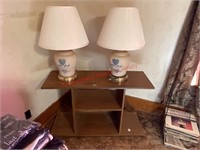 Tv Stand & Two End Table Lamps