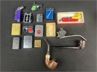 Lighter and pipe collection, zippo lighters,