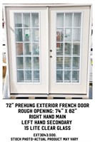 72" RH Prehung Exterior French Door