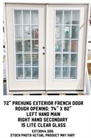 72" LH Prehung Exterior French Door