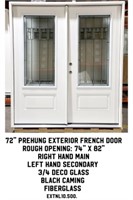 72" RH Prehung Exterior French Door