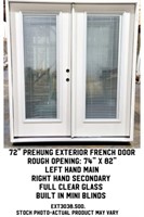 72" LH Prehung Exterior French Door