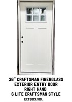 36" Craftsman Fiberglass Ext. Entry Door.