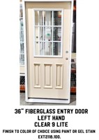 36" LH Fiberglass Entry Door