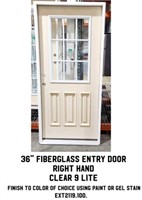 36" RH Fiberglass Entry Door