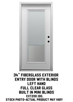 34" LH Fiberglass Ext. Entry Door w/Blinds