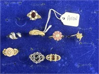 Custom jewelry rings, marked Avon