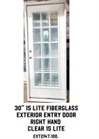 30" RH 15 Lite Fiberglass Ext. Entry Door