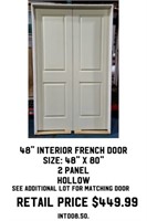 48" Interior French Door