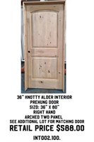 36" RH Knotty Alder Interior Prehung Door