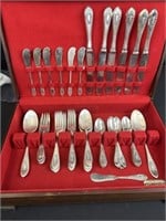 57 pieces sterling silver flatware with box