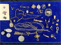 A variety of jewelry pieces, couple of nice older