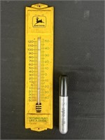 John Deere metal thermometer