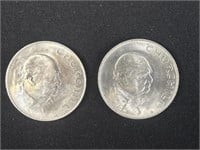 Two Winston Churchill, 1965 coins