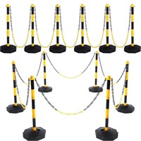 12Pk Traffic Delineator Post Cones(Yellow&Black)