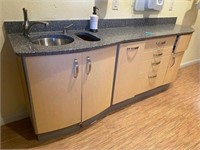 82" W medical dental use support cabinet sink