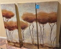 3 way wall decor tree rustic look canvas print