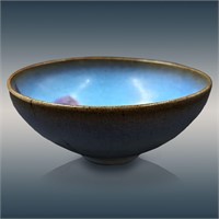 Chinese Blue Crackle Glazed Ceramic Bowl