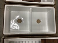 Fireclay 50/50 33" Double Bowl Farm Sink