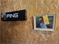 PING DISPLAY, SIGNED PICTURE, SMALL SHADOW BOX