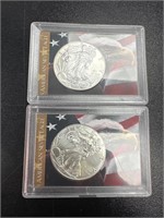 2x American Silver Eagle coin lot  .999 silver