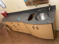 82" wide medical dental use support cabinet sink