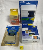 Vtg Sony Chargers Adapters Print Pack NIB