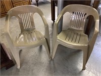 2- plastic patio chairs