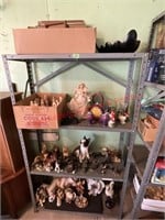 Metal Shelf W/ Assorted Collectibles