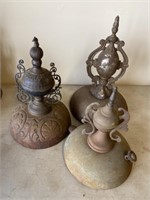 (3) Ornate Cast Iron Stove Toppers
