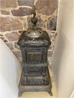 Ornate Embossed Cast Iron Parlor Stove