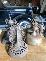 (5) Cast Iron Parlor Stove Top Toppers