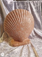 Large seashell dapple peach ceramic vase