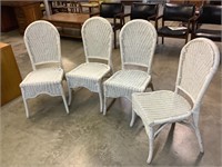 4- wood wicker chairs