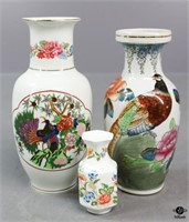 Porcelain Vases / 3 pc