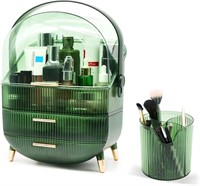 Makeup Organizer 2-Layer Box  Retro Green Display