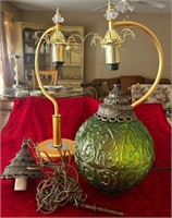 D - LOT OF 2 HANGING LIGHTS (AS IS) (K38)