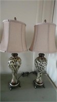 Pair Of Malawi Cheetah Print Buffet Lamps