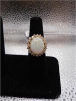 Opal Gold Diamond Ring