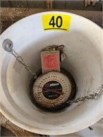 70lb. Pelouze Scale with bucket
