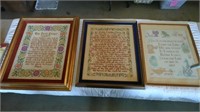 3 Large Prayer Embroidered wall art