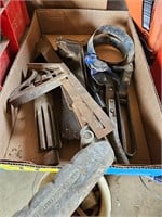 Old tools, saw, filter wrenches