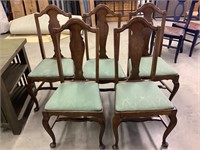 5- oak queen Ann chairs