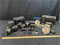Large Lot of Vintage Cameras, Accessories